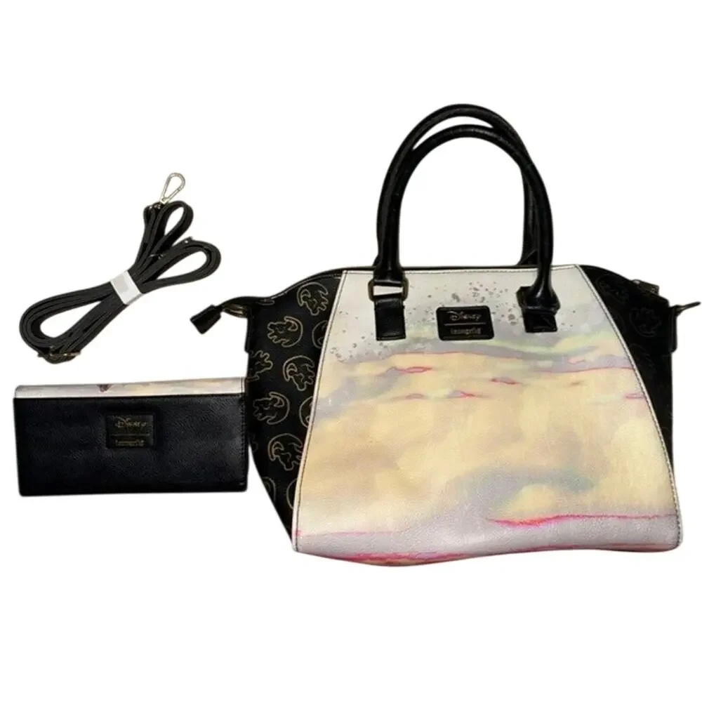 Loungefly Disney The Lion King Pride Rock Satchel Bag with matching wallet set